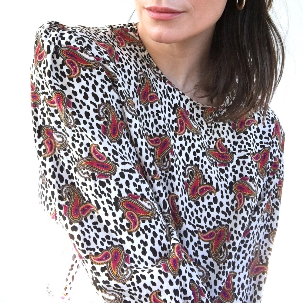 Vintage pattern silk blouse - Picture 7 of 8